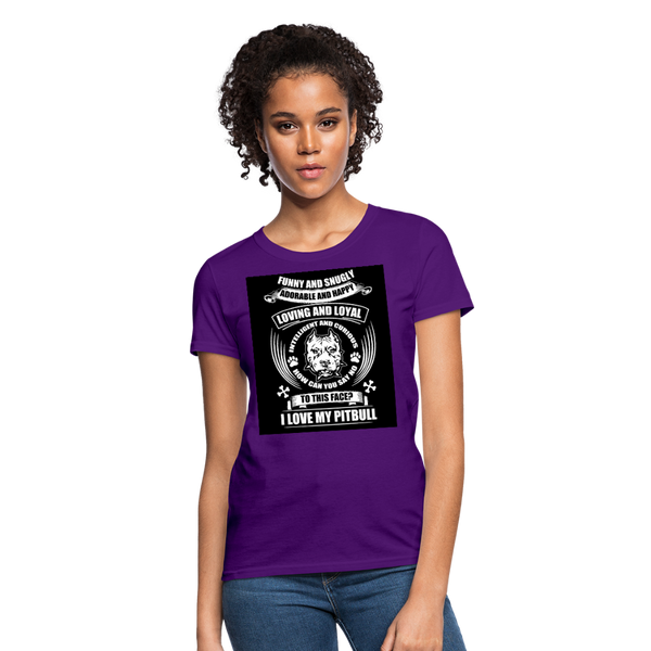 I Love My Pitbull Women's T-Shirt - purple