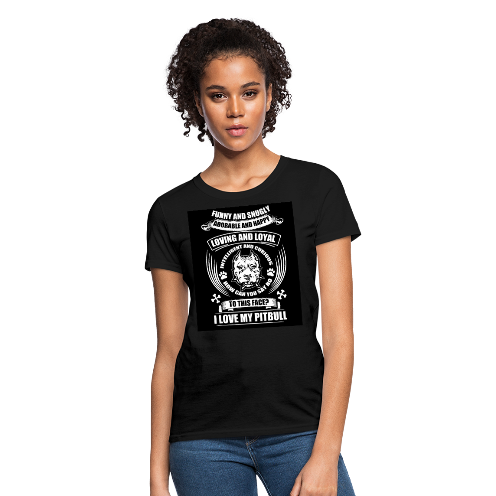 I Love My Pitbull Women's T-Shirt - black