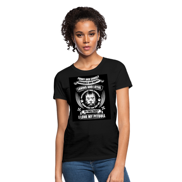 I Love My Pitbull Women's T-Shirt - black