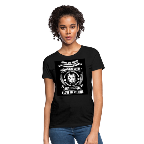 I Love My Pitbull Women's T-Shirt - black