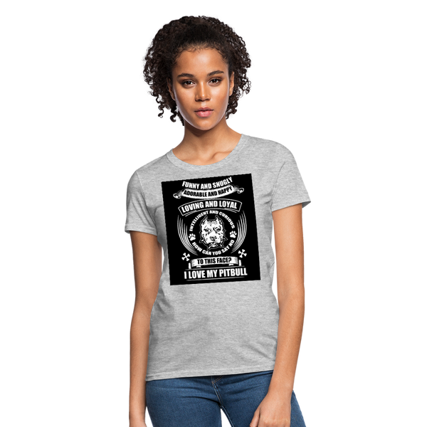 I Love My Pitbull Women's T-Shirt - heather gray