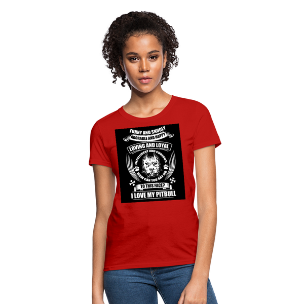 I Love My Pitbull Women's T-Shirt - red