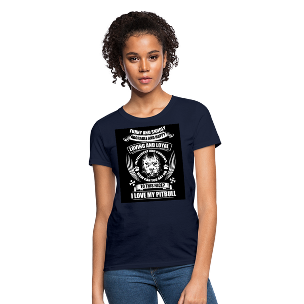 I Love My Pitbull Women's T-Shirt - navy