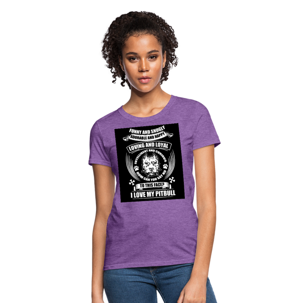 I Love My Pitbull Women's T-Shirt - purple heather