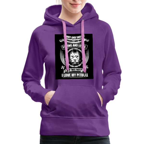 I Love My Pitbull Women’s Premium Hoodie - purple