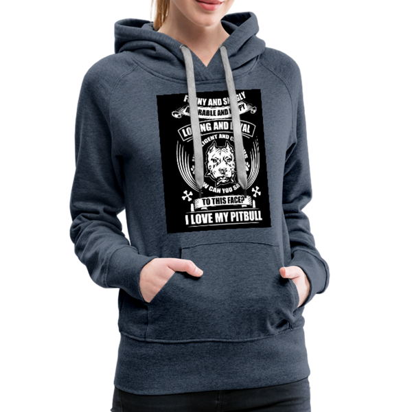 I Love My Pitbull Women’s Premium Hoodie - heather denim