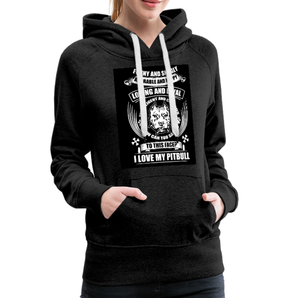 I Love My Pitbull Women’s Premium Hoodie - charcoal gray