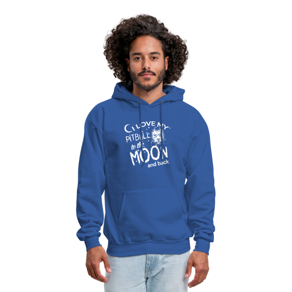 I Love My Pitbull To The Moon & Back Men's Hoodie - royal blue