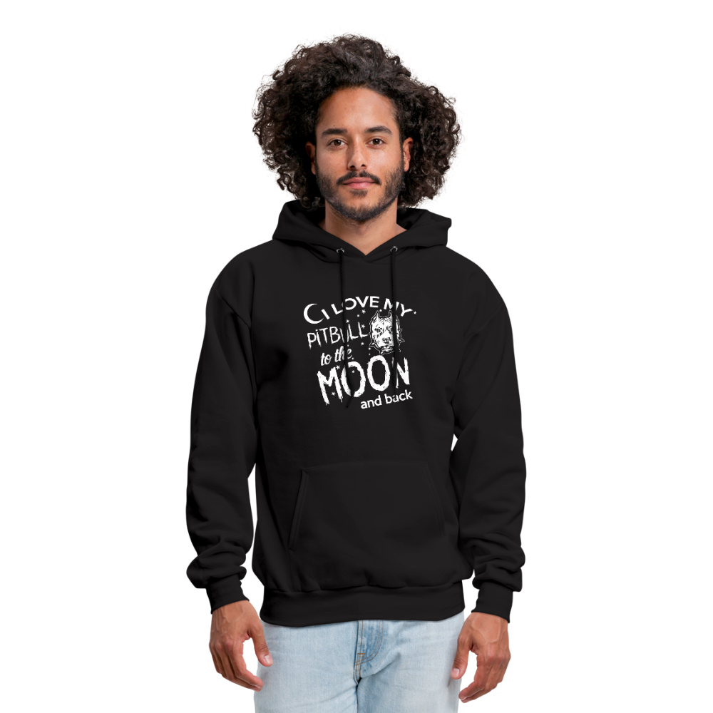 I Love My Pitbull To The Moon & Back Men's Hoodie - black