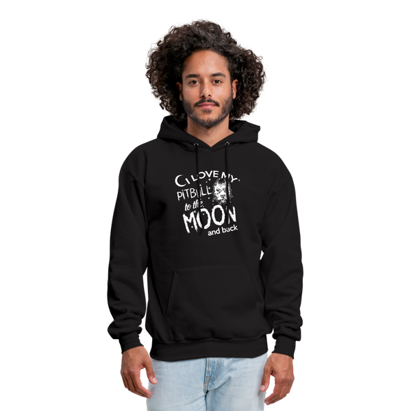 I Love My Pitbull To The Moon & Back Men's Hoodie - black