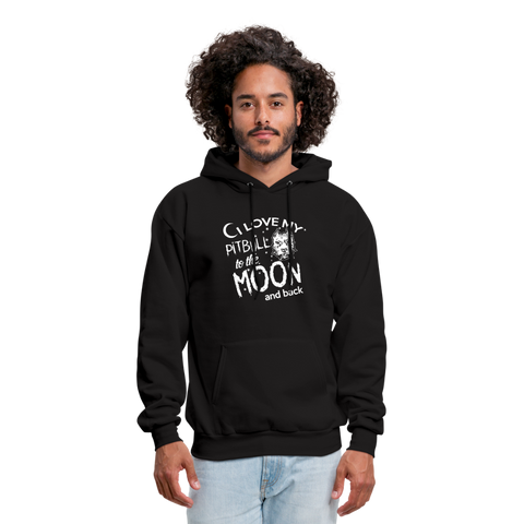 I Love My Pitbull To The Moon & Back Men's Hoodie - black