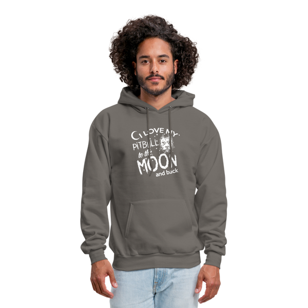 I Love My Pitbull To The Moon & Back Men's Hoodie - asphalt gray