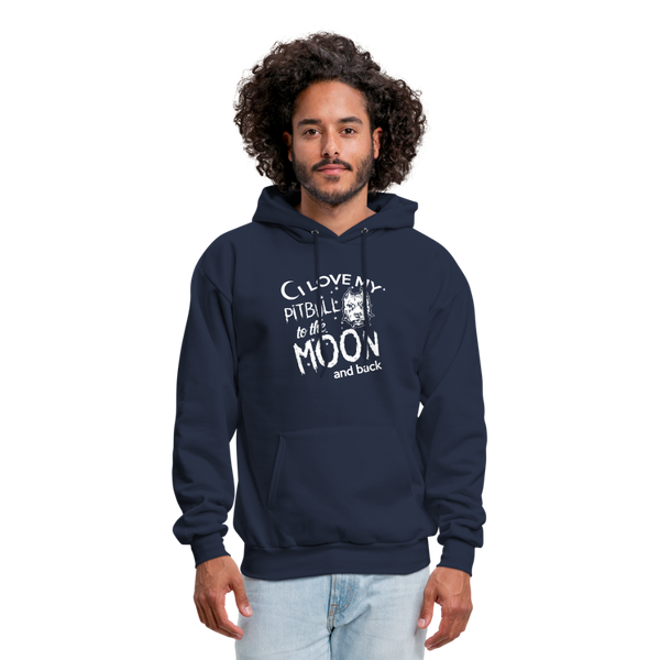 I Love My Pitbull To The Moon & Back Men's Hoodie - navy