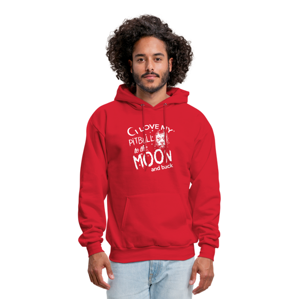 I Love My Pitbull To The Moon & Back Men's Hoodie - red