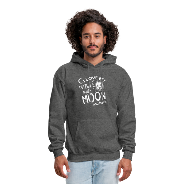 I Love My Pitbull To The Moon & Back Men's Hoodie - charcoal gray