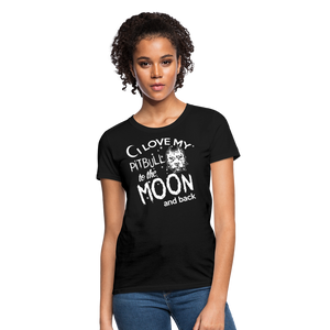 I Love My Pitbull To The Moon & Back Women's T-Shirt - black