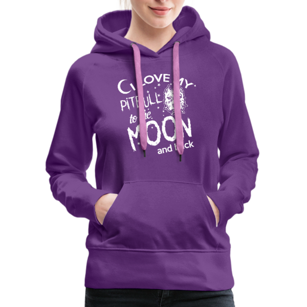 I Love My Pitbull To The Moon & BackWomen’s Premium Hoodie - purple