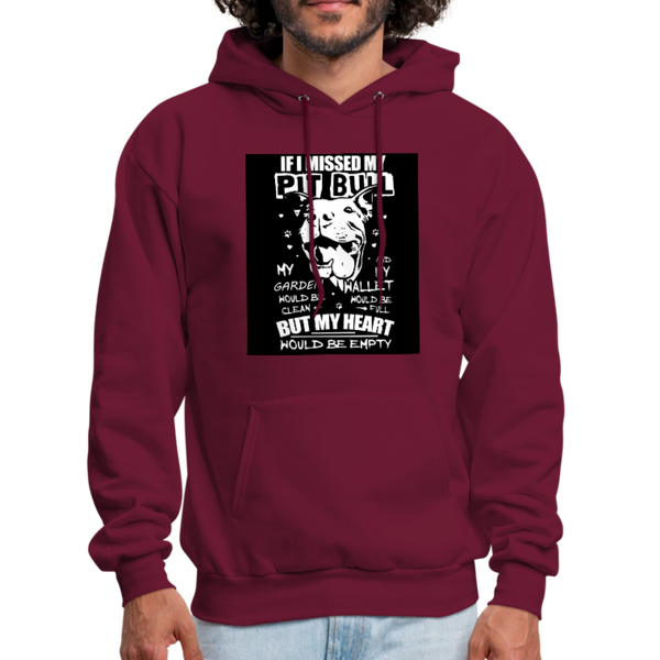 If I Missed My Pitbull Men's Hoodie - burgundy