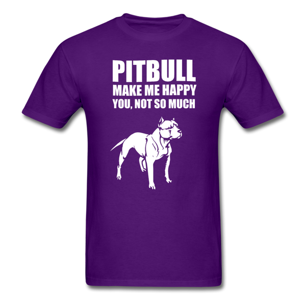 Pitbull Make Me Happy You, Not So Much Men's T-Shirt - purple