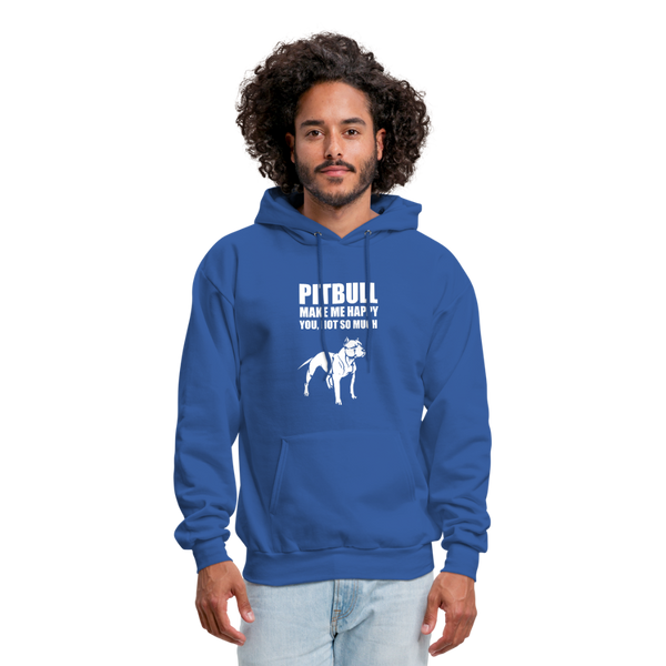Pitbull Make Me Happy You Not So Much Men's Hoodie - royal blue