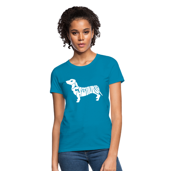 Dachshund Women's T-Shirt - turquoise