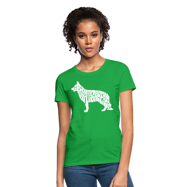 German Shepherd Women's T-Shirt - bright green