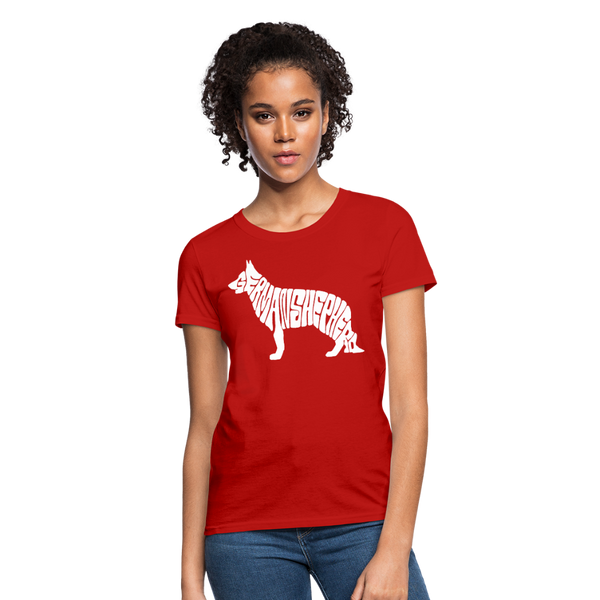 German Shepherd Women's T-Shirt - red