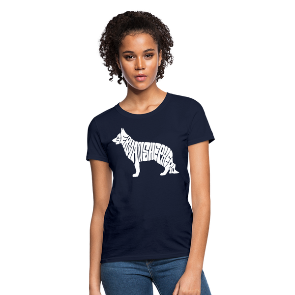 German Shepherd Women's T-Shirt - navy