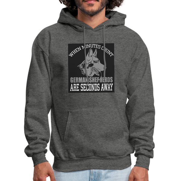 When Minutes Count German Shepherds Are Seconds Away Men's Hoodie - charcoal gray