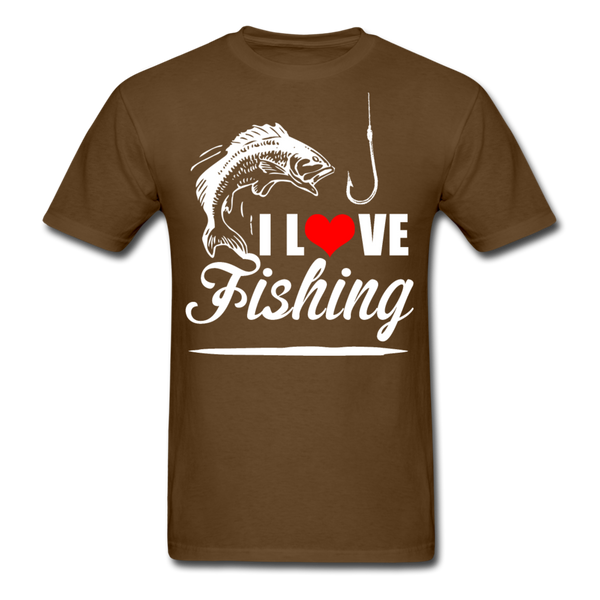 I Love Fishing Men's T-Shirt - brown