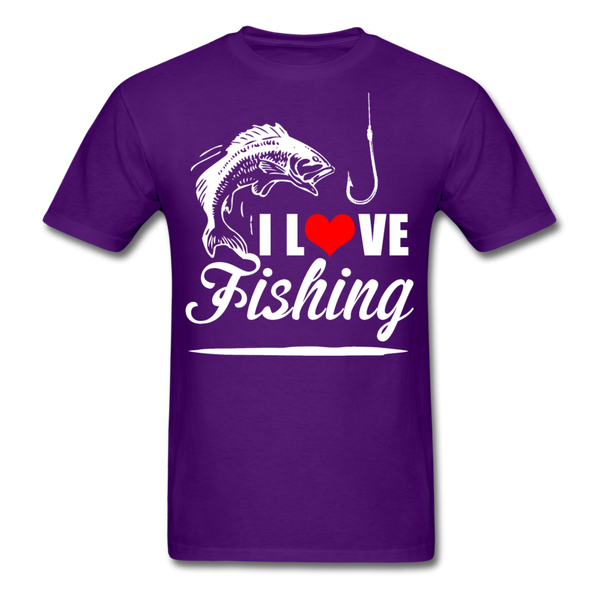 I Love Fishing Men's T-Shirt - purple