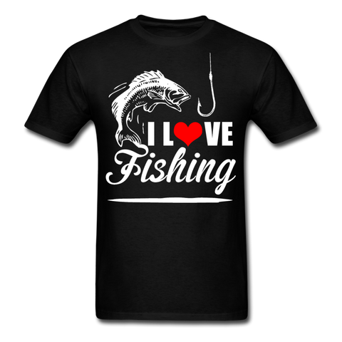 I Love Fishing Men's T-Shirt - black