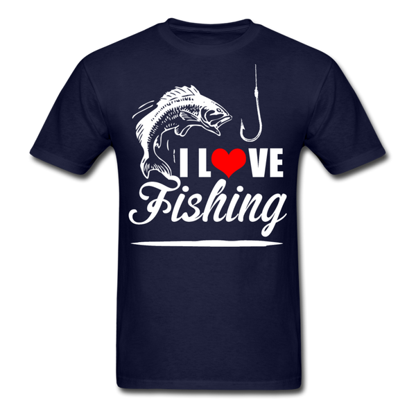 I Love Fishing Men's T-Shirt - navy