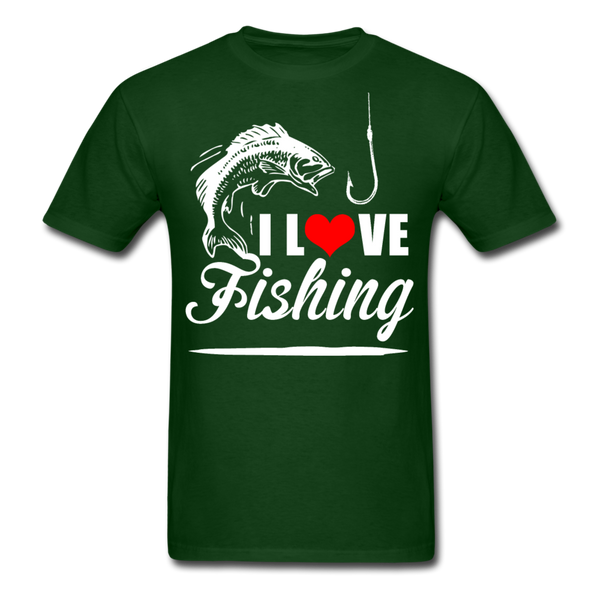 I Love Fishing Men's T-Shirt - forest green