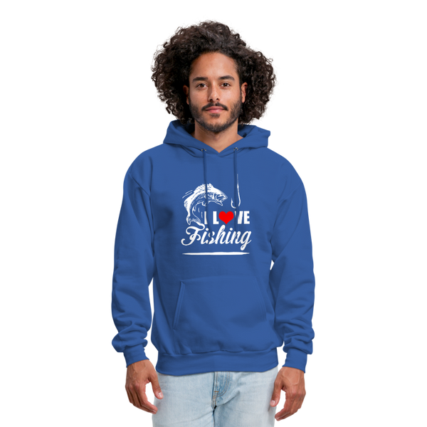 I Love Fishing Men's Hoodie - royal blue