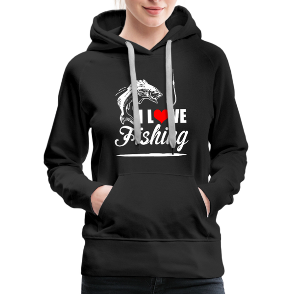 I Love Fishing Women’s Premium Hoodie - black