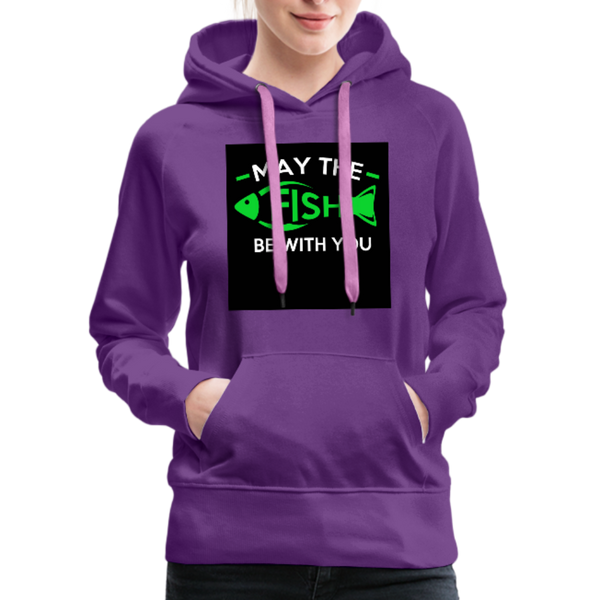 May The Fish Be With You Women’s Premium Hoodie - purple