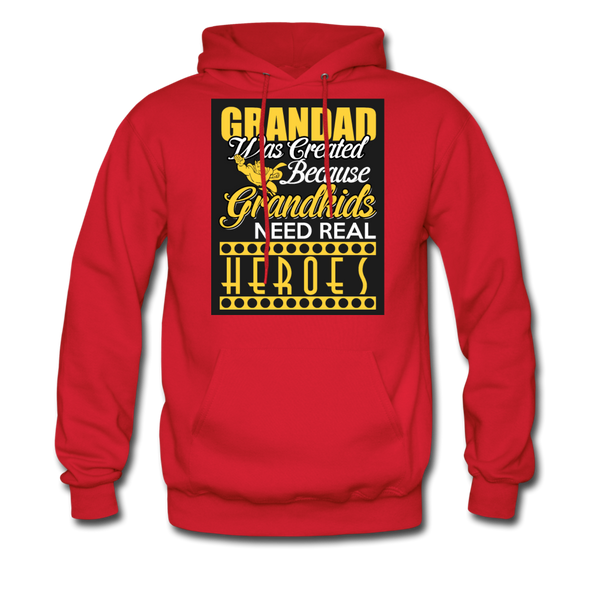 Grandad Was Created Because Grandkids Need Real Heroes Men's Hoodie - red