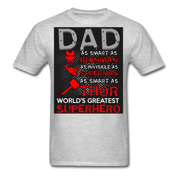 Dad World's Greatest Superhero Men's T-Shirt - heather gray