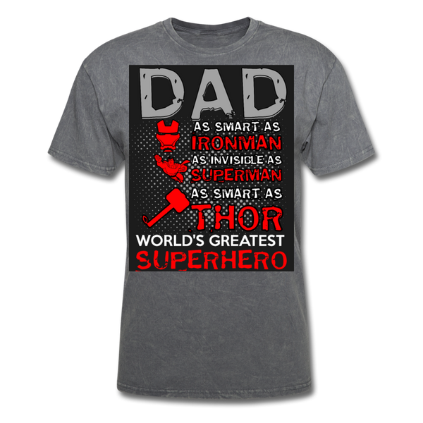 Dad World's Greatest Superhero Men's T-Shirt - mineral charcoal gray
