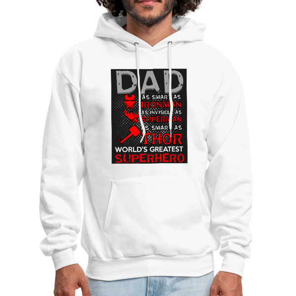 Dad World's Greatest Superhero Men's Hoodie - white