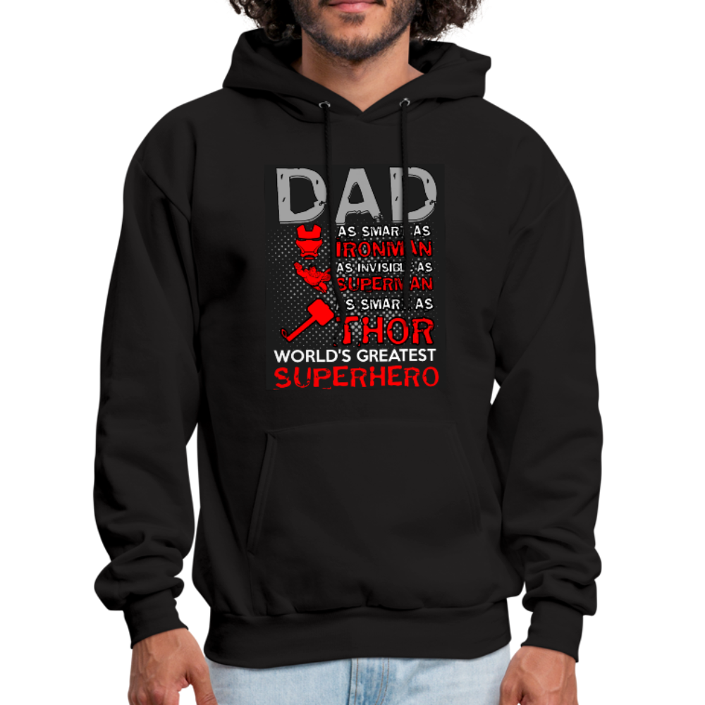 Dad World's Greatest Superhero Men's Hoodie - black