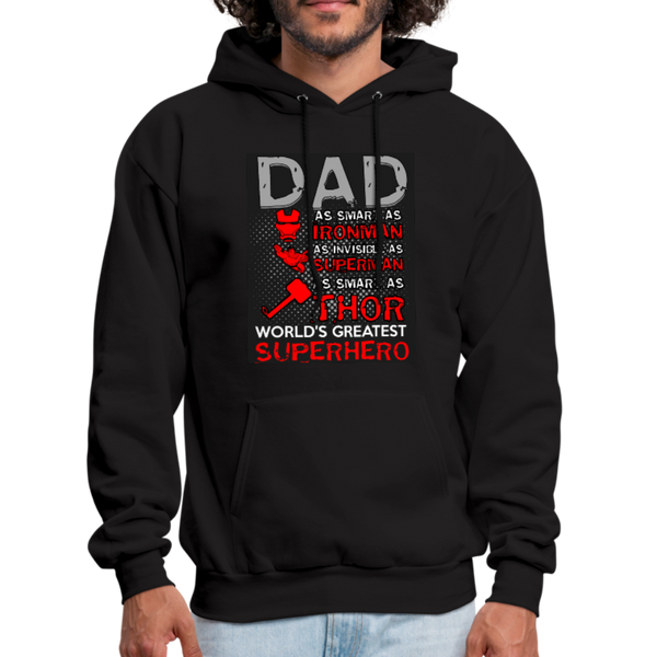 Dad World's Greatest Superhero Men's Hoodie - black