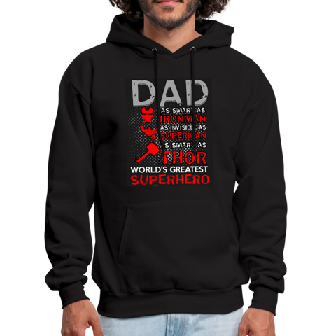 Dad World's Greatest Superhero Men's Hoodie - black