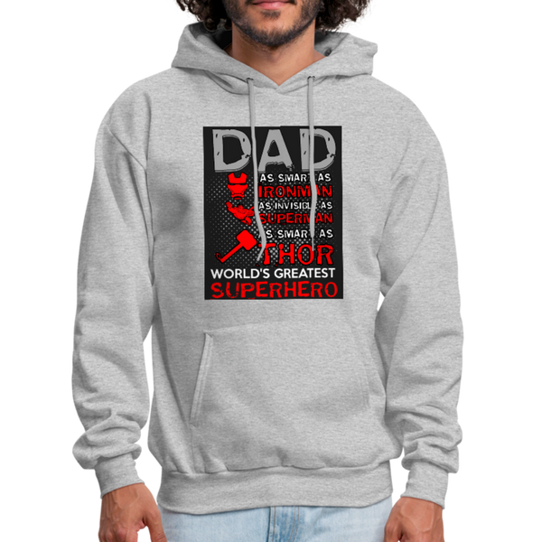 Dad World's Greatest Superhero Men's Hoodie - heather gray