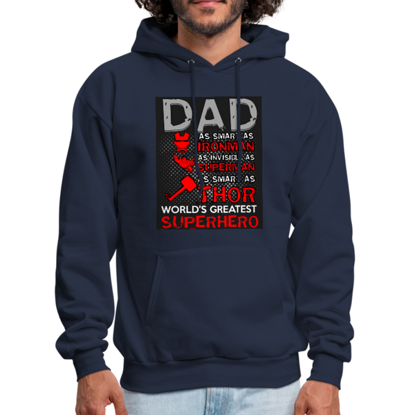 Dad World's Greatest Superhero Men's Hoodie - navy