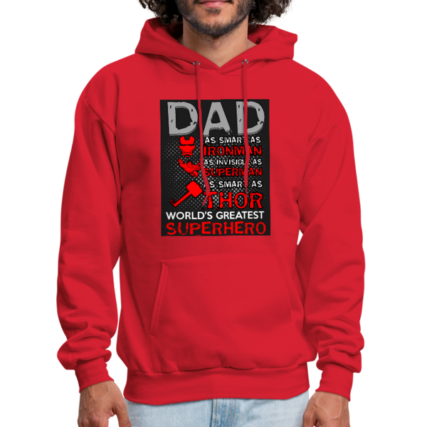 Dad World's Greatest Superhero Men's Hoodie - red