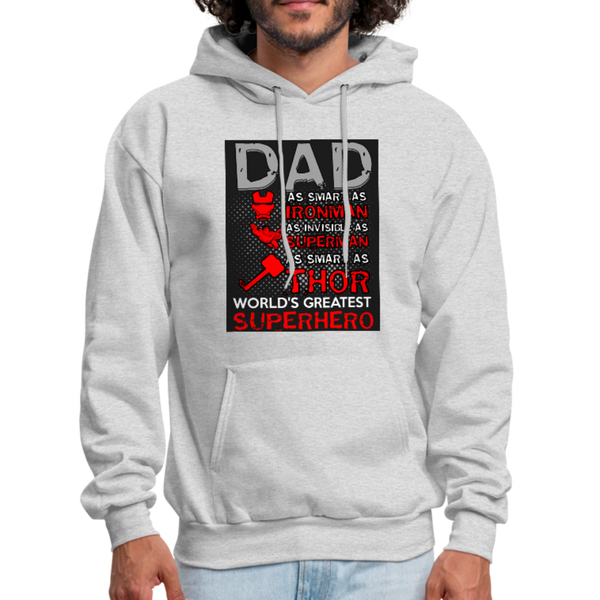 Dad World's Greatest Superhero Men's Hoodie - ash 