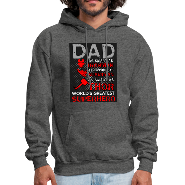 Dad World's Greatest Superhero Men's Hoodie - charcoal gray