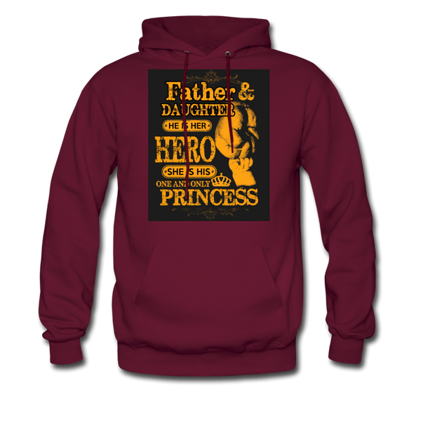 Father & Daughter Hero & Princess Men's Hoodie - burgundy